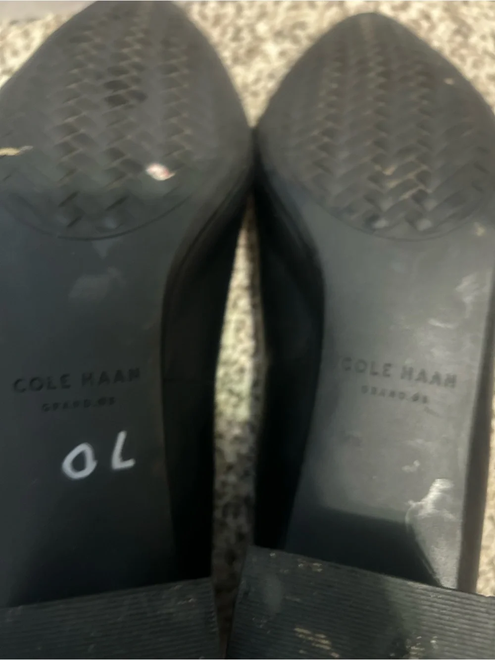 Cole Haan Black Pointed-Toe Leather Pumps